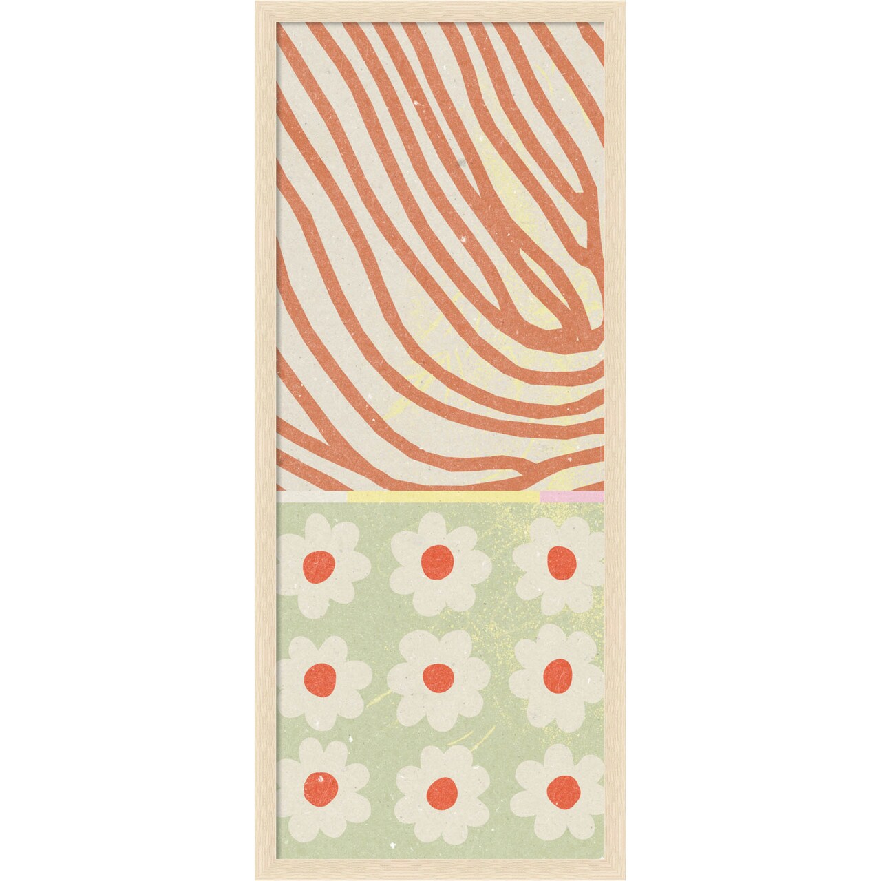 Amanti Art Framed Fabric Pinboard 18 x 42 Flowers Composition 2 Printed Bulletin Board for Use as a Vision Board or Wall Organization